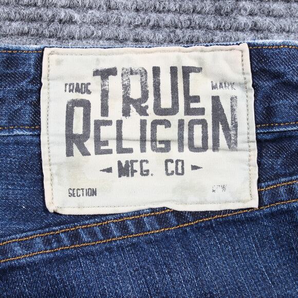 True Religion Avery Jeans Womens 25 Blue Distressed Button Fly Made USA Y2K - Picture 7 of 10